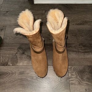 UGG Tan Shearling Lined Mules